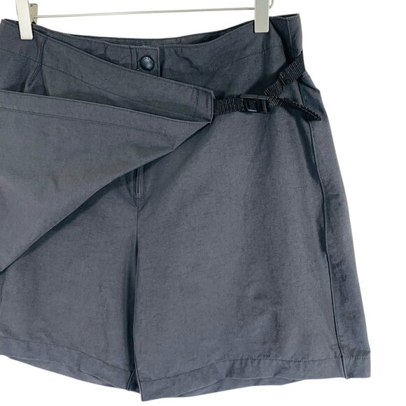 woolrich nylon/spandex womens Skort dark Gray Asymmetrical buckle waist size 1 - Picture 4 of 16